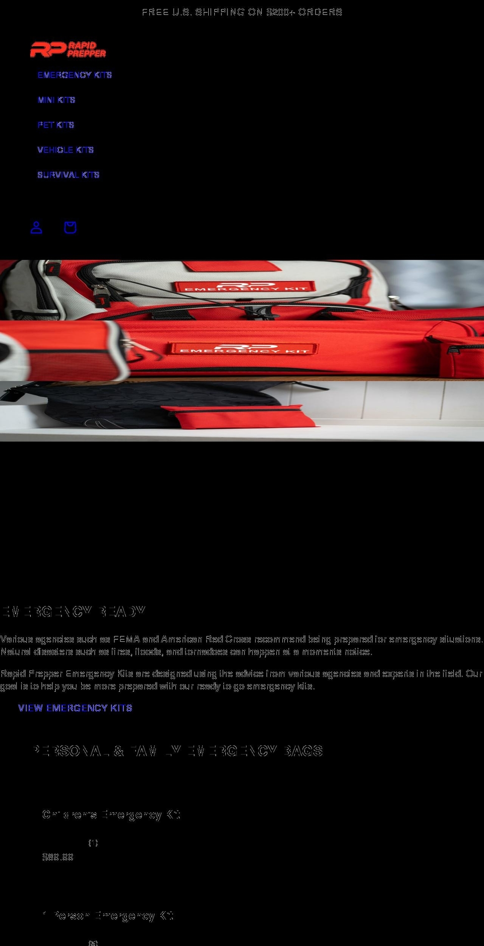 rapidprepper.com shopify website screenshot