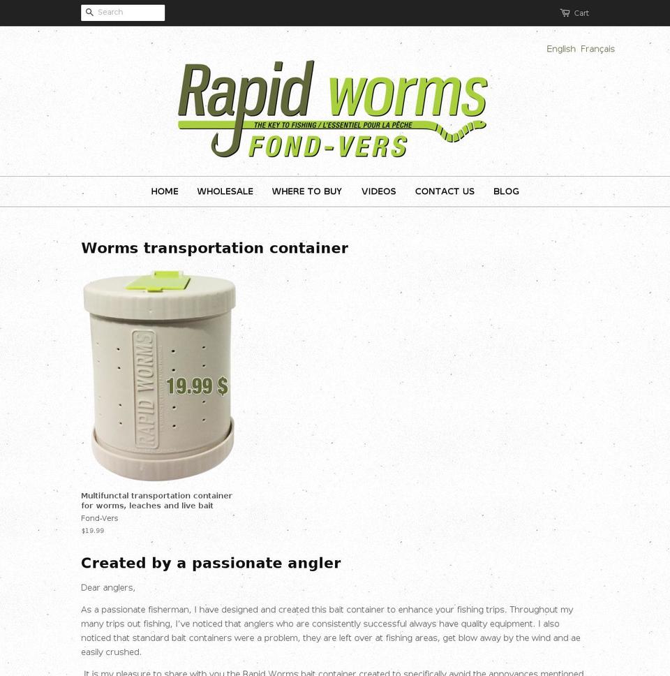 rapidworms.com shopify website screenshot