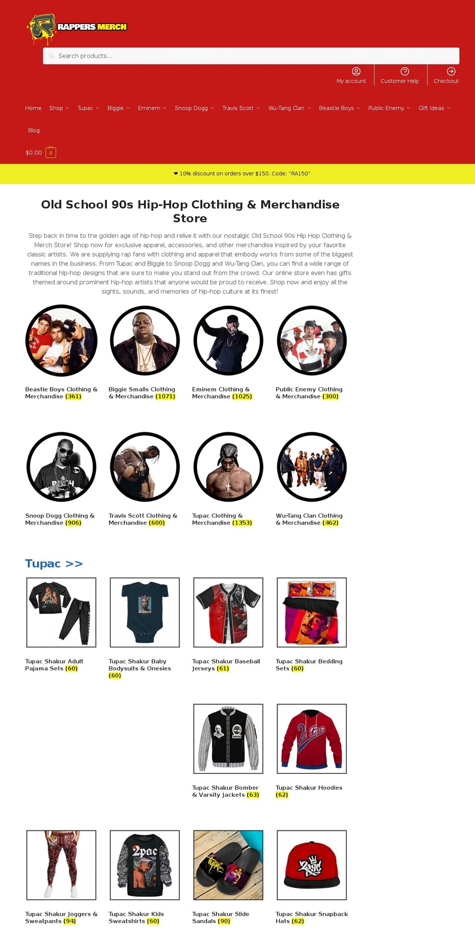rappersmerch.com — Shopify storefront screenshot