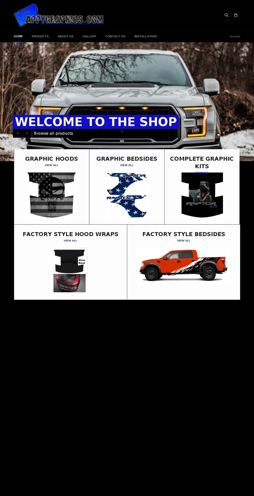 rappygraphics.com shopify website screenshot