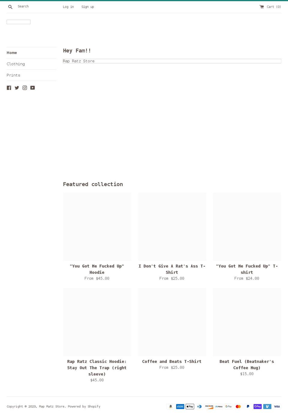 rapratz.com shopify website screenshot
