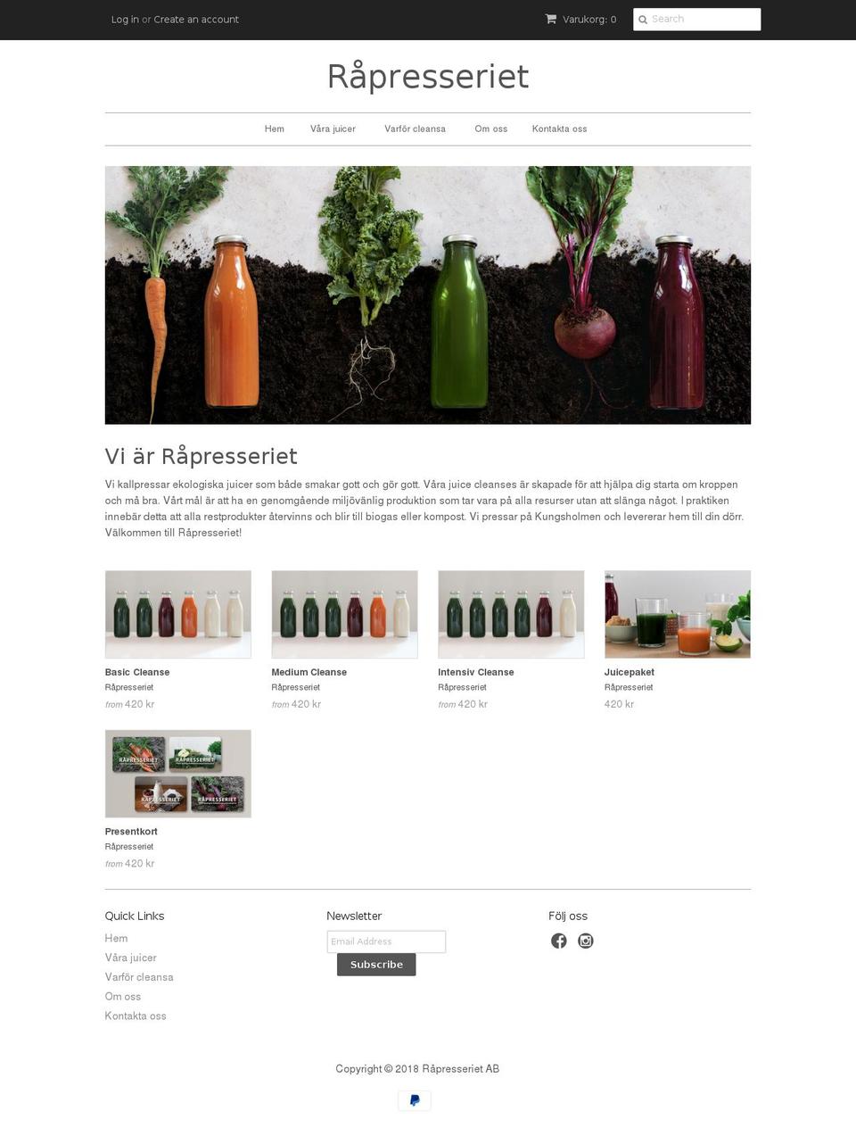 rapresseriet.com — Shopify storefront screenshot