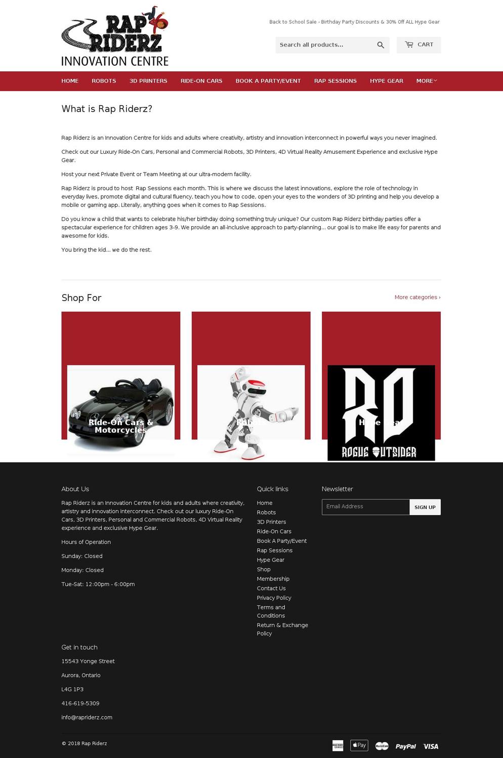 rapriderz.com — Shopify storefront screenshot