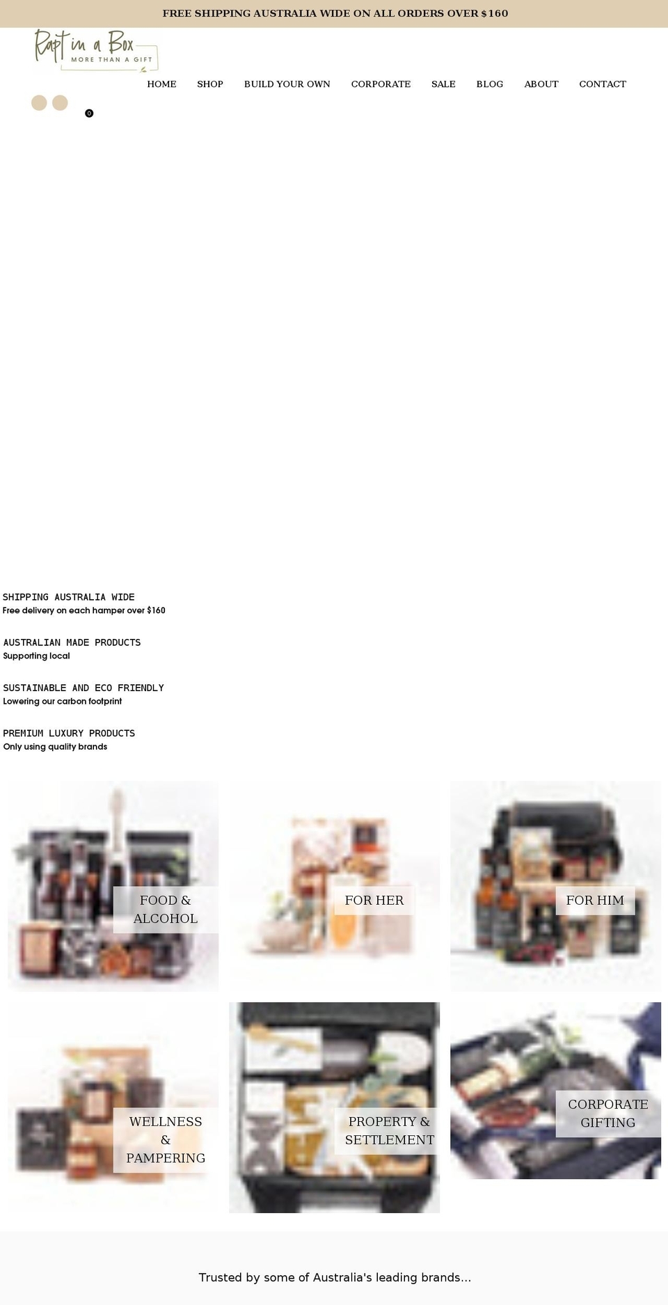 raptinabox.com.au shopify website screenshot