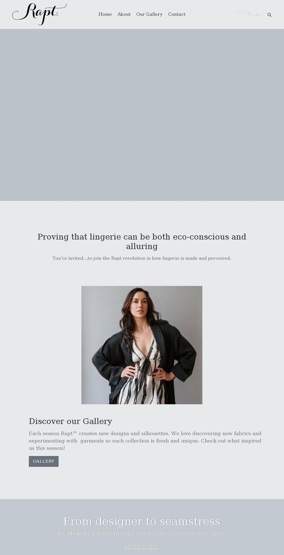 raptlingerie.com shopify website screenshot