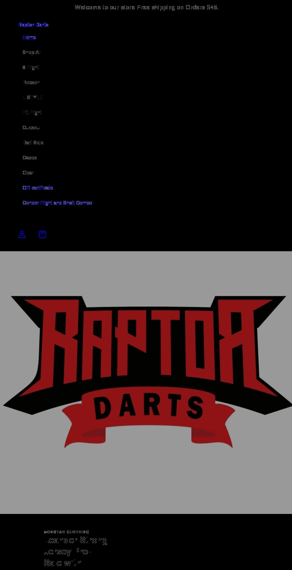 raptordarts.com shopify website screenshot