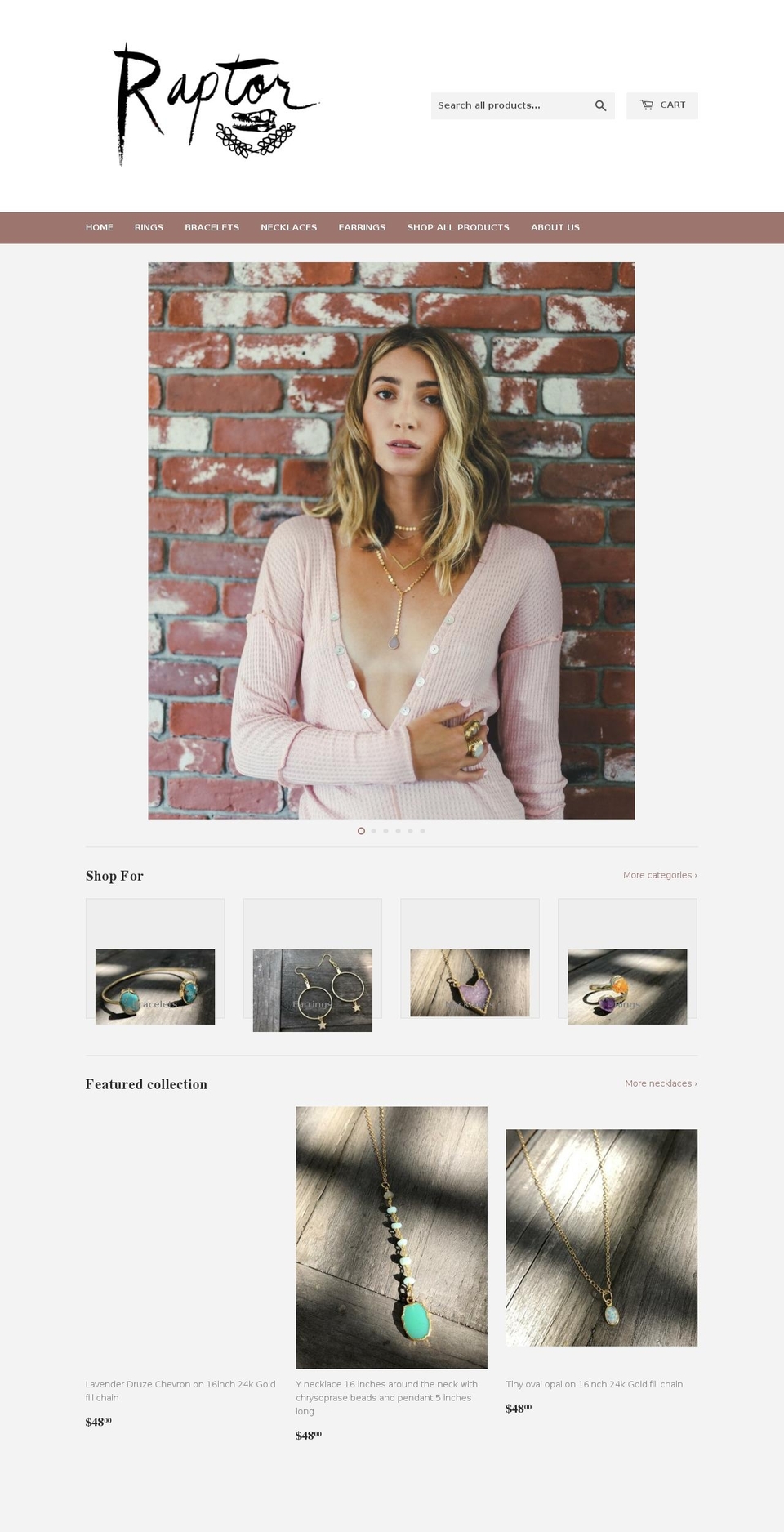 raptorjewelry.com — Shopify storefront screenshot