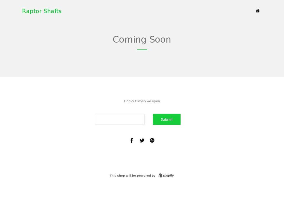raptorshafts.com — Shopify storefront screenshot