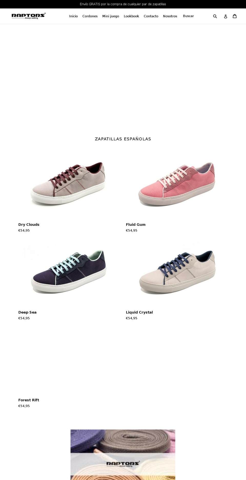 raptorsweb.com — Shopify storefront screenshot
