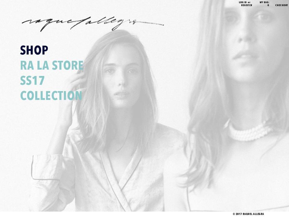 raquelallegra.com shopify website screenshot