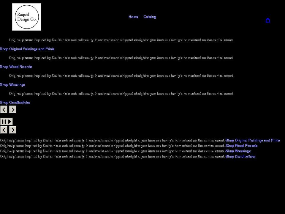 raqueldesignco.com shopify website screenshot