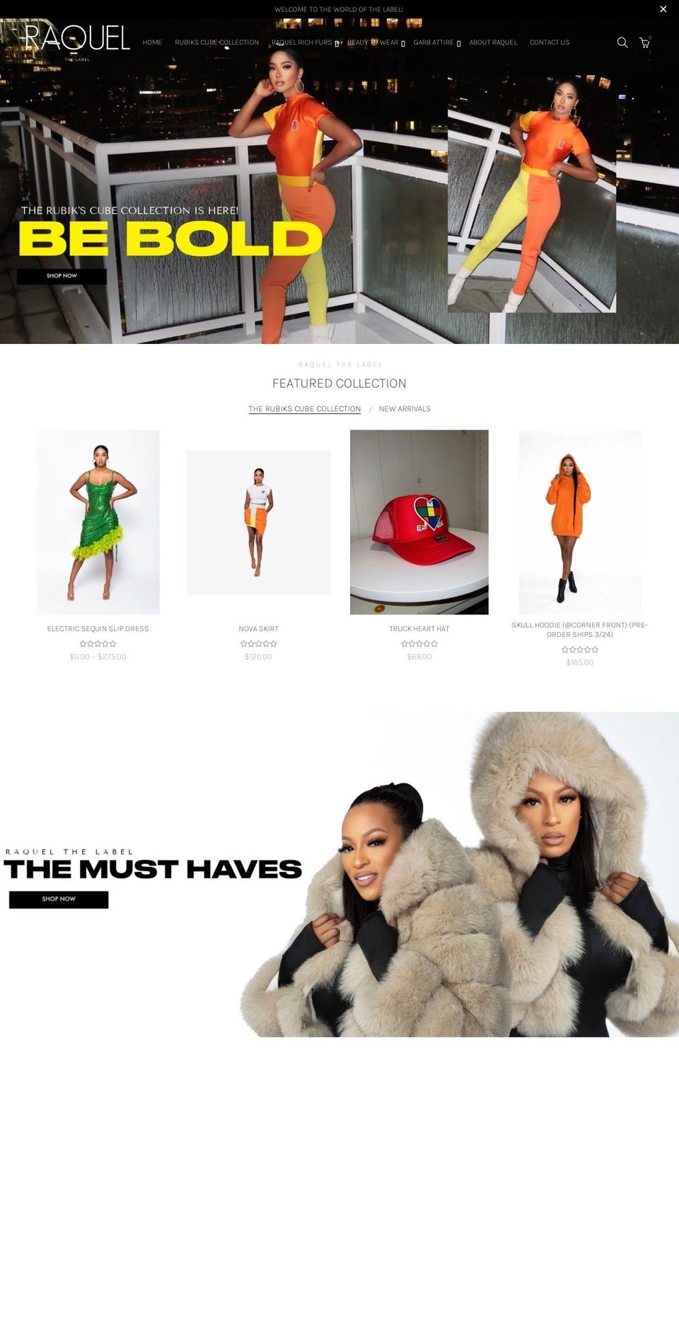 Copy of Custom theme Shopify theme site example raquelthelabel.com