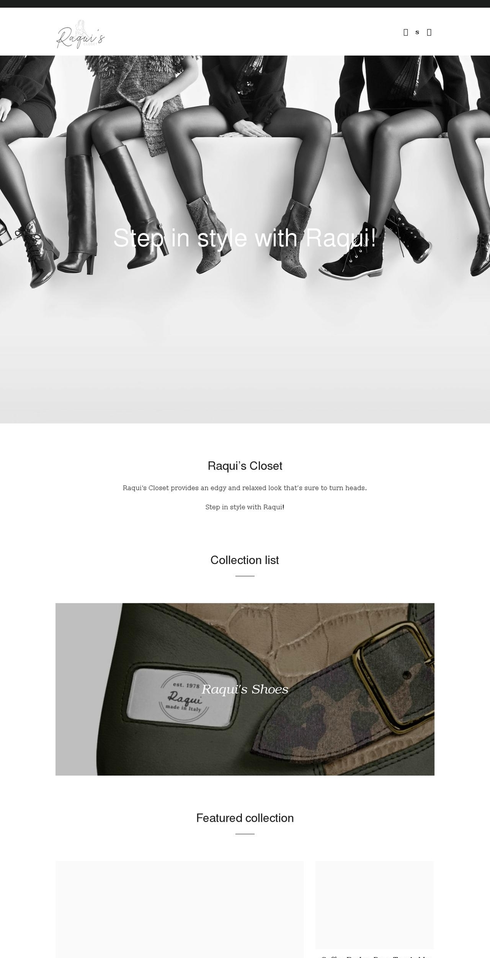 raquiscloset.com shopify website screenshot