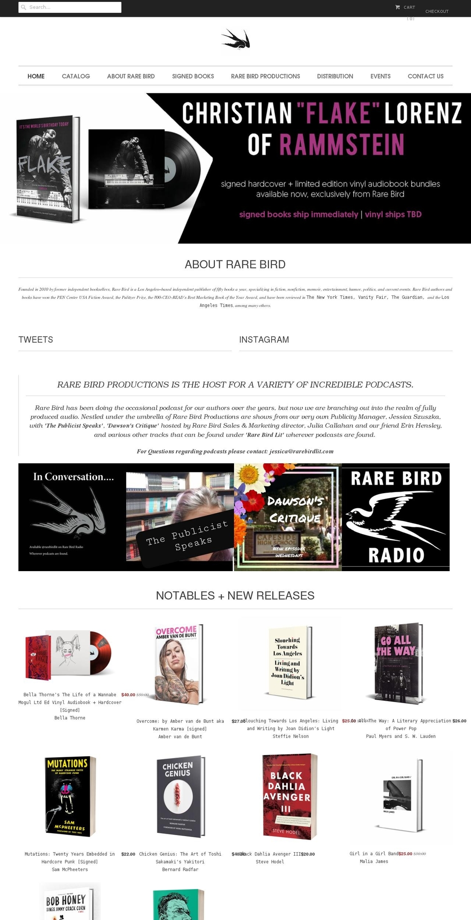 rare-bird-books.myshopify.com shopify website screenshot