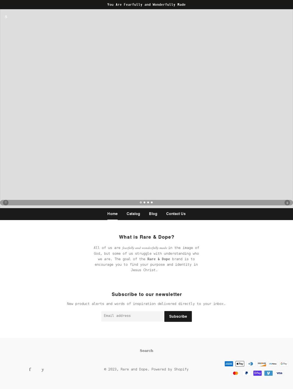 rareanddope.com shopify website screenshot