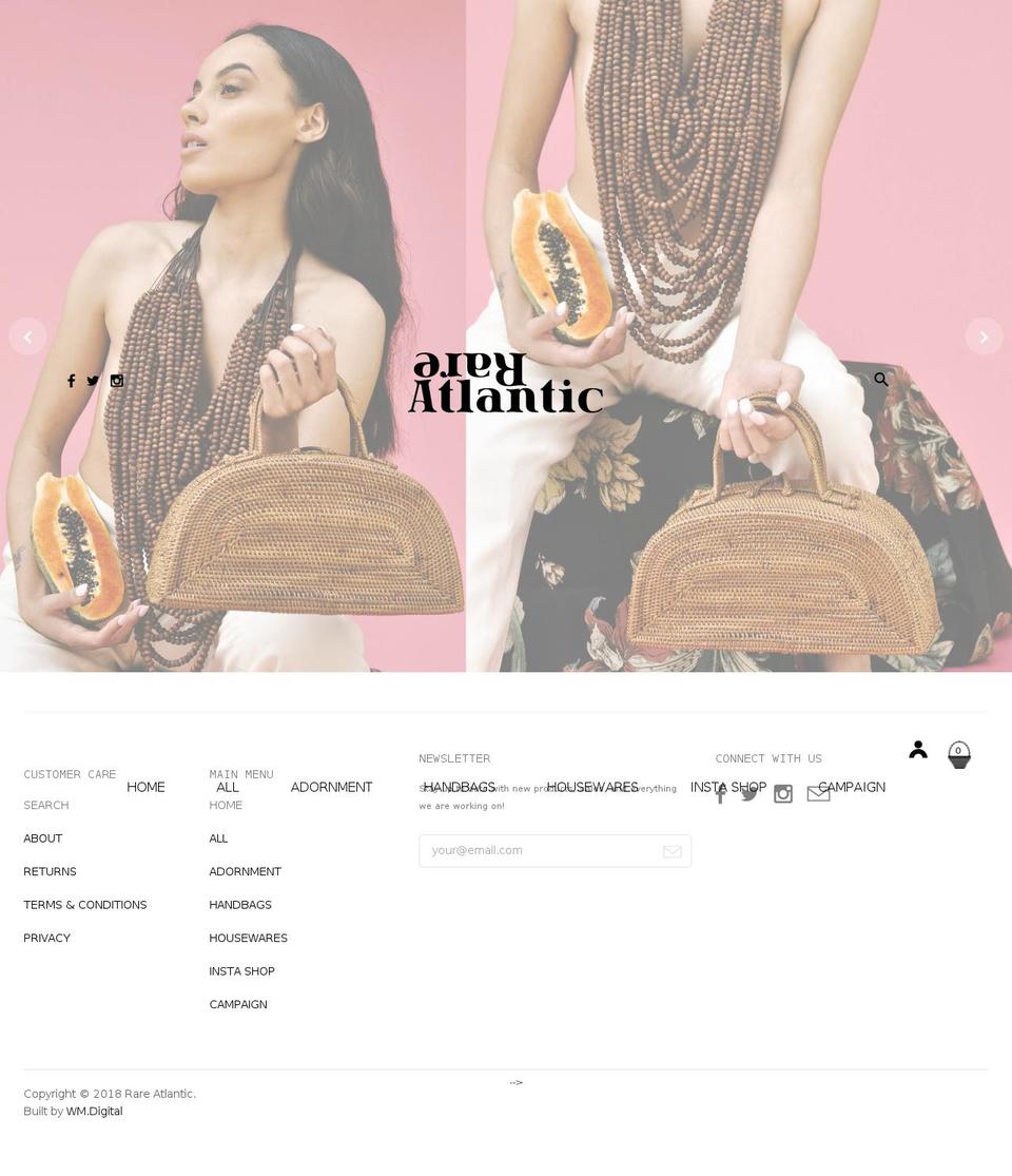 rareatlantic.com shopify website screenshot