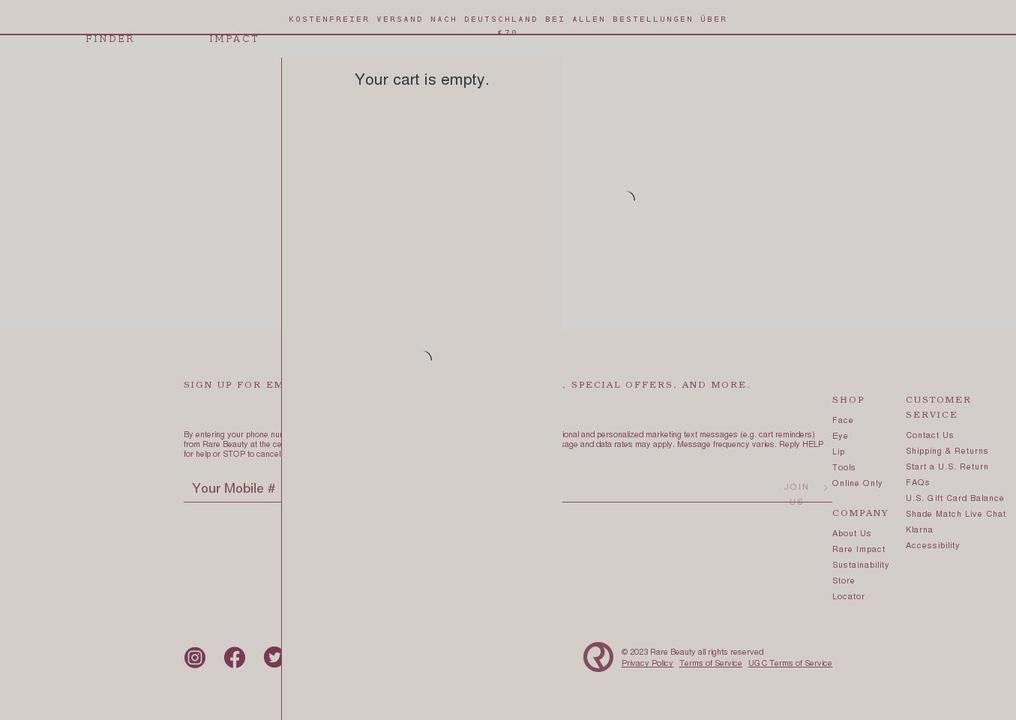 rarebeauty.com shopify website screenshot