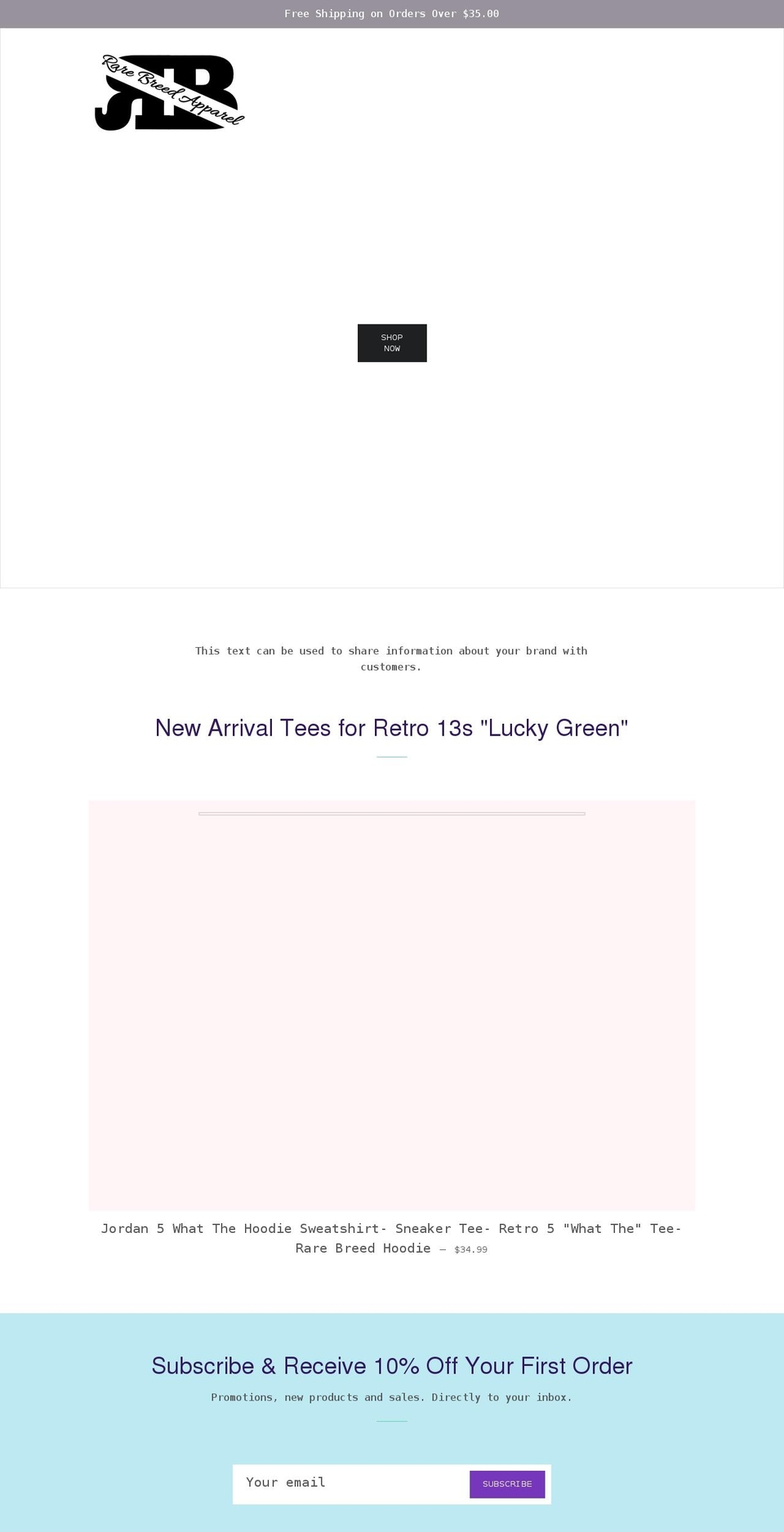 rarebreed.shop shopify website screenshot