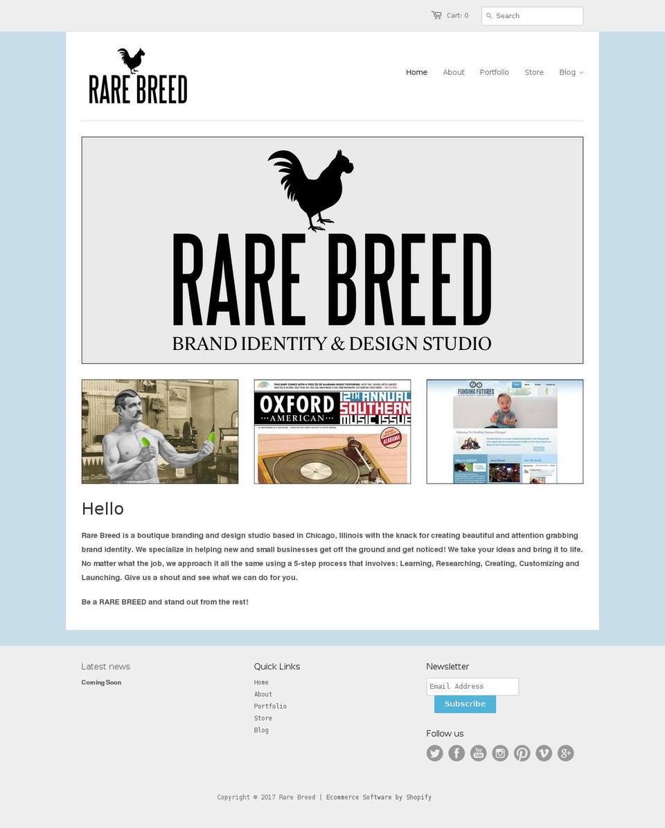 rarebreedbranding.com shopify website screenshot