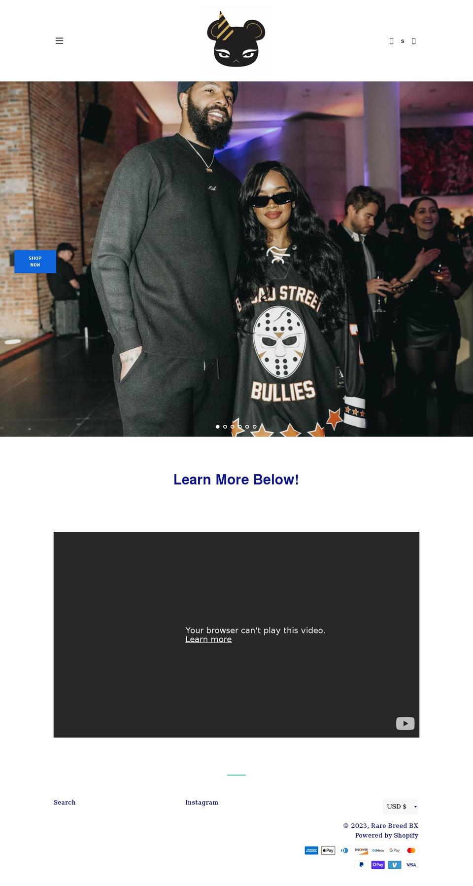 rarebreedbx.com shopify website screenshot