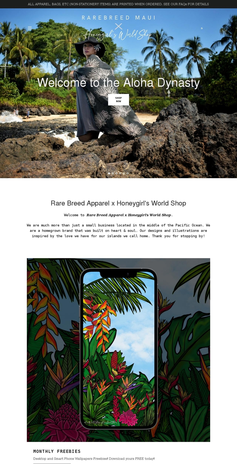 rarebreedmaui.com shopify website screenshot