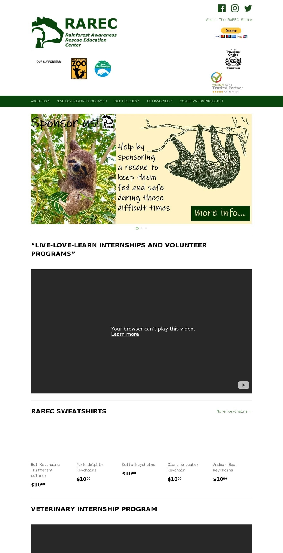 rarec.org shopify website screenshot