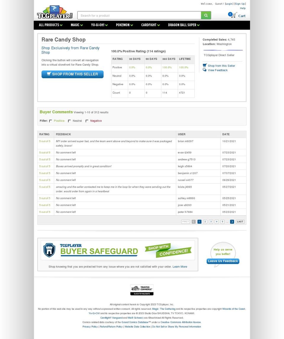 rarecandyshop.com — Shopify storefront screenshot