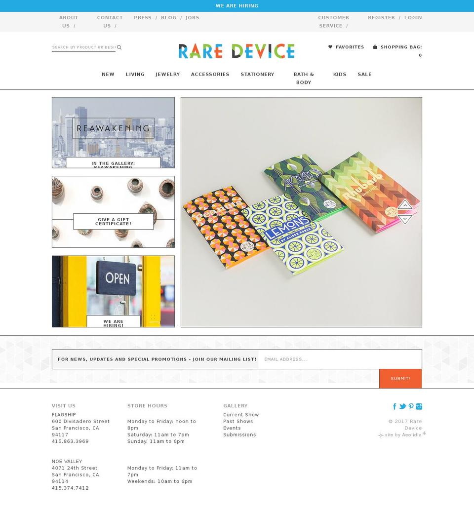 raredevice.net shopify website screenshot