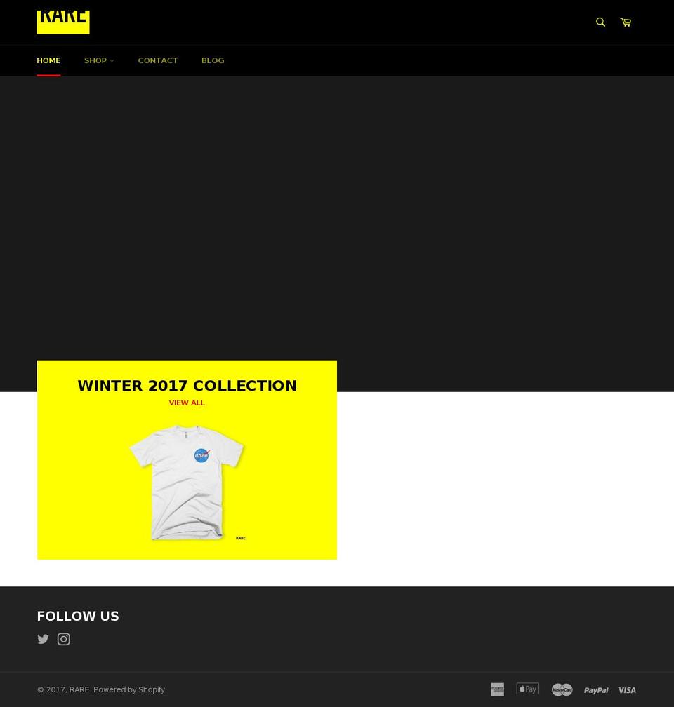 rareentity.com shopify website screenshot
