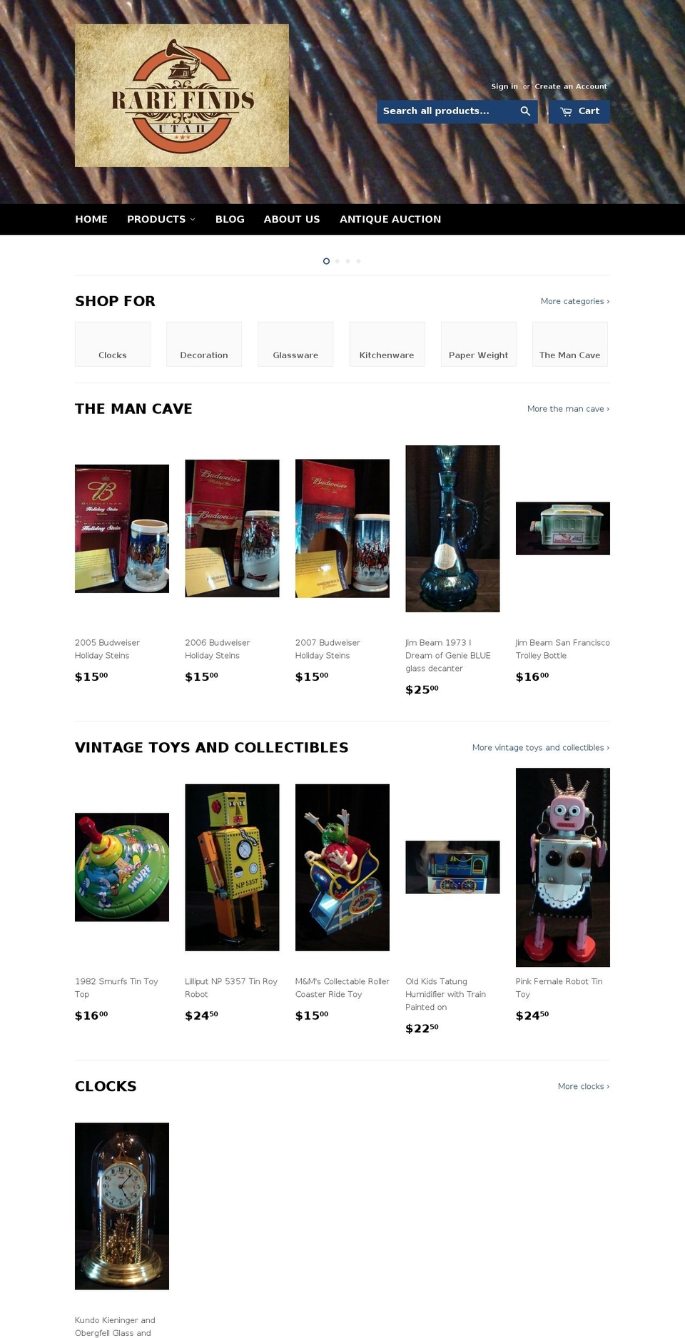 rarefindsutah.com shopify website screenshot