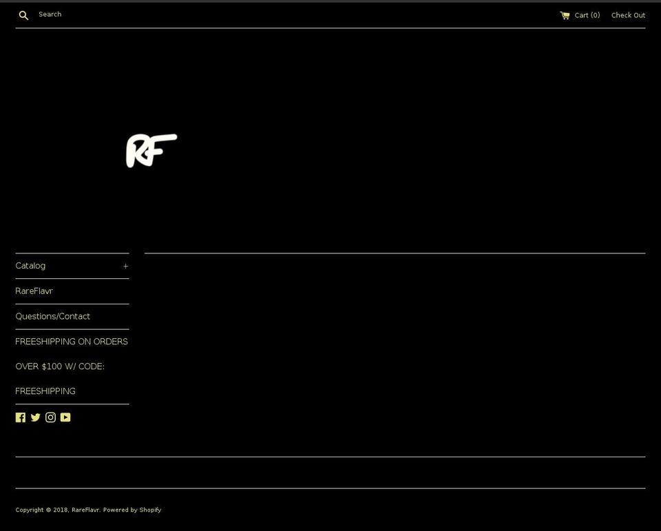 rareflavrshop.com — Shopify storefront screenshot