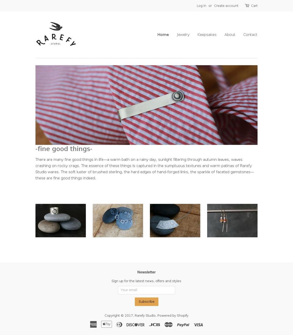 rarefystudio.com shopify website screenshot