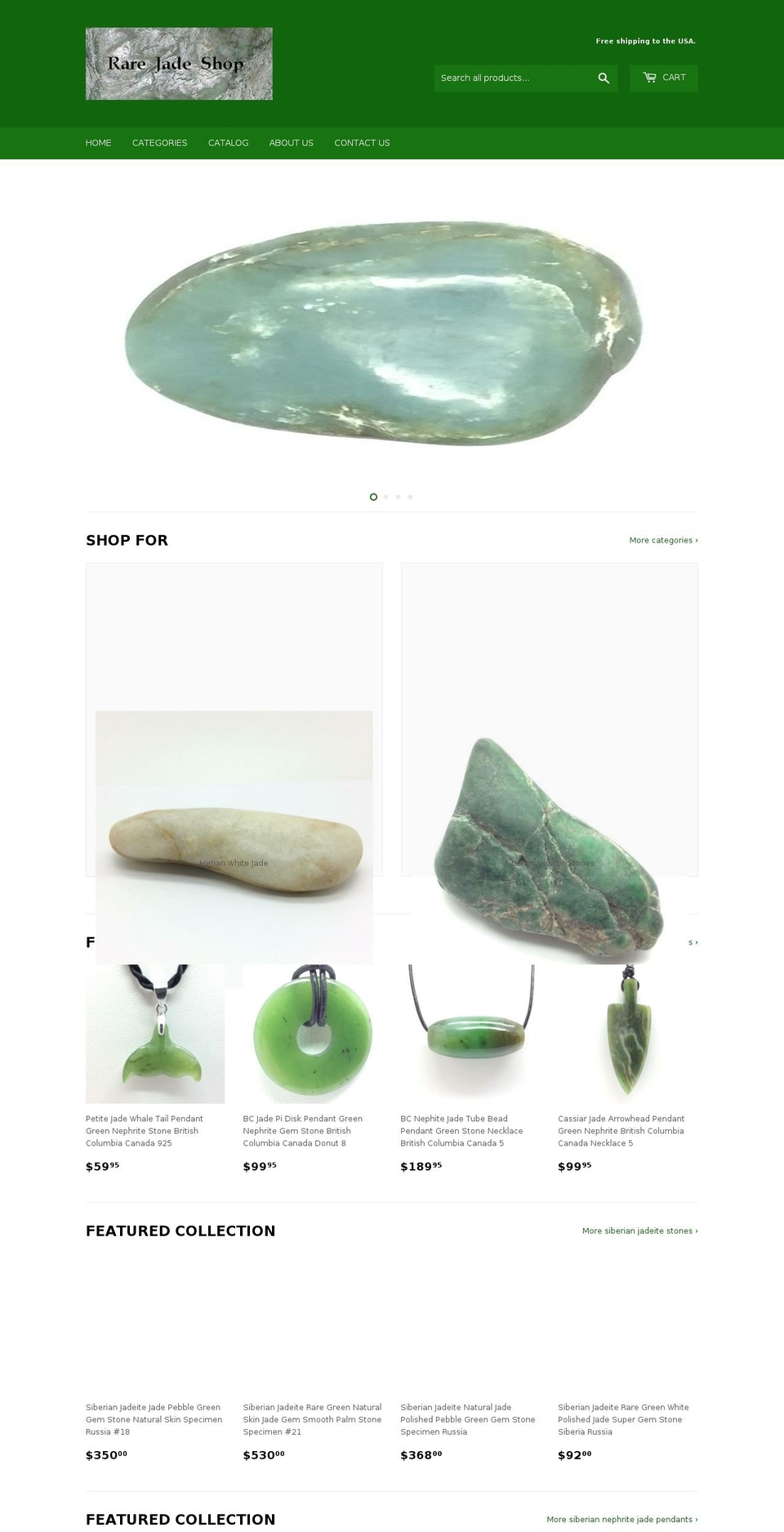 rarejadeshop.com — Shopify storefront screenshot