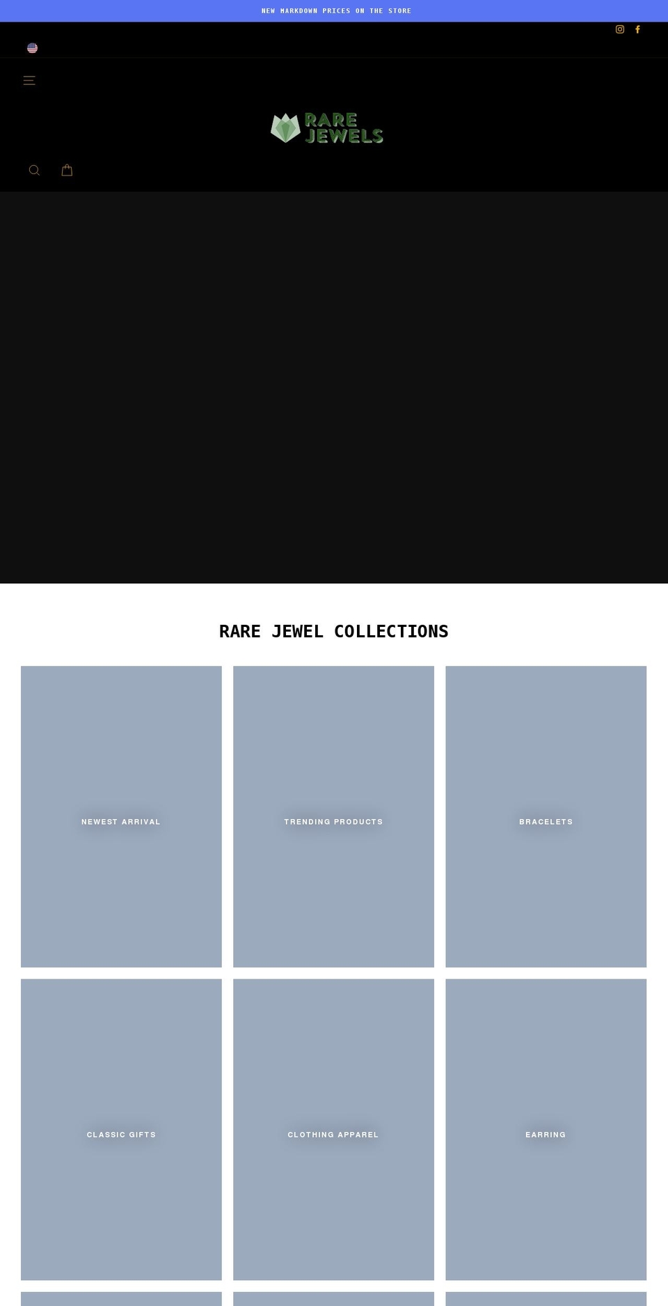 rarejewels.store shopify website screenshot