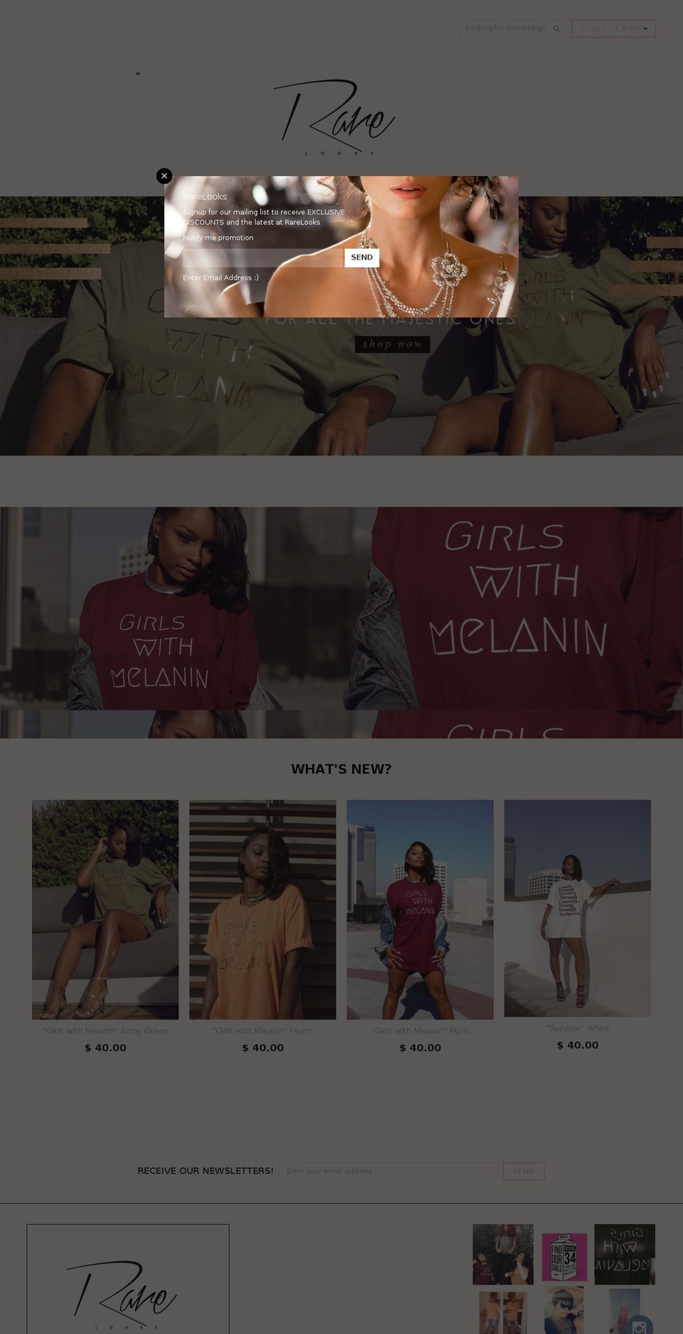 rarelooks.com shopify website screenshot