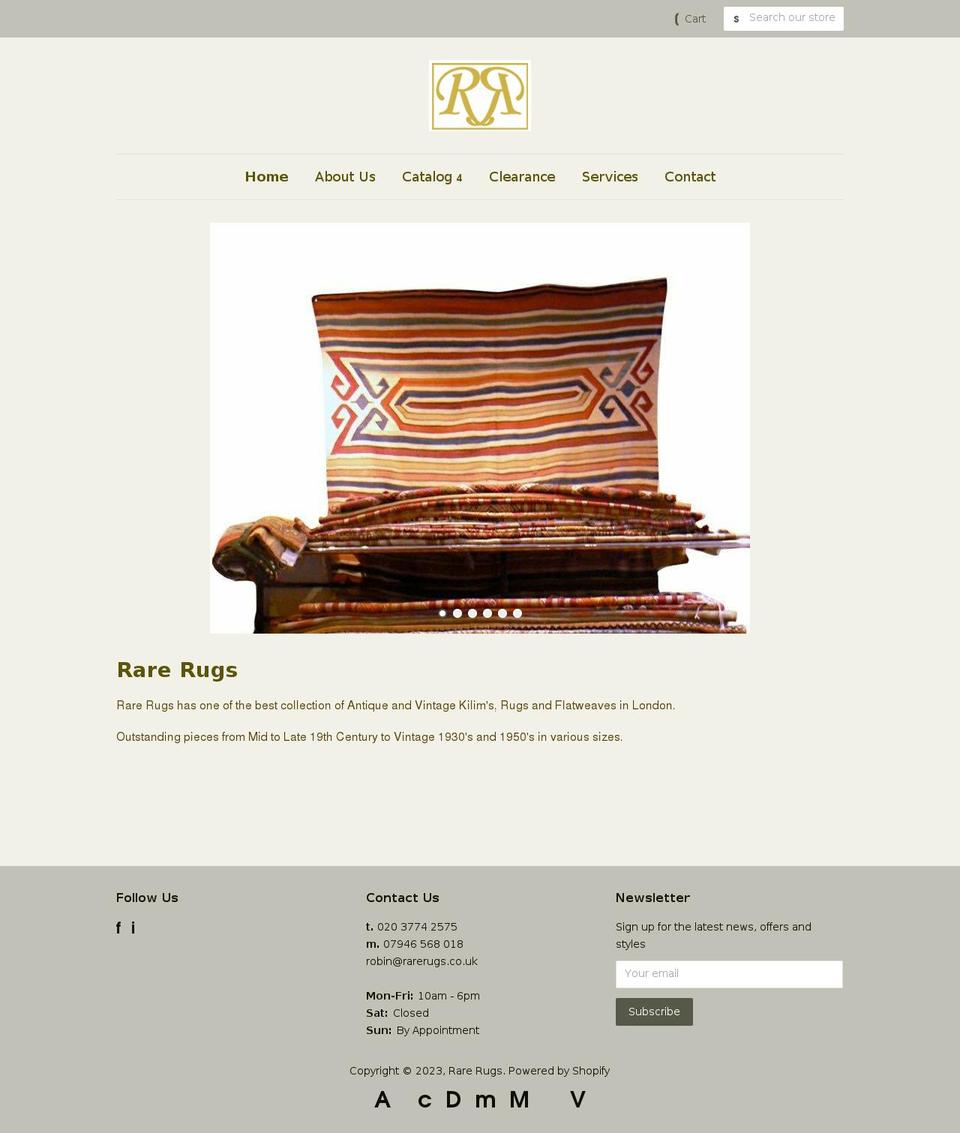 rarerugs.co.uk shopify website screenshot