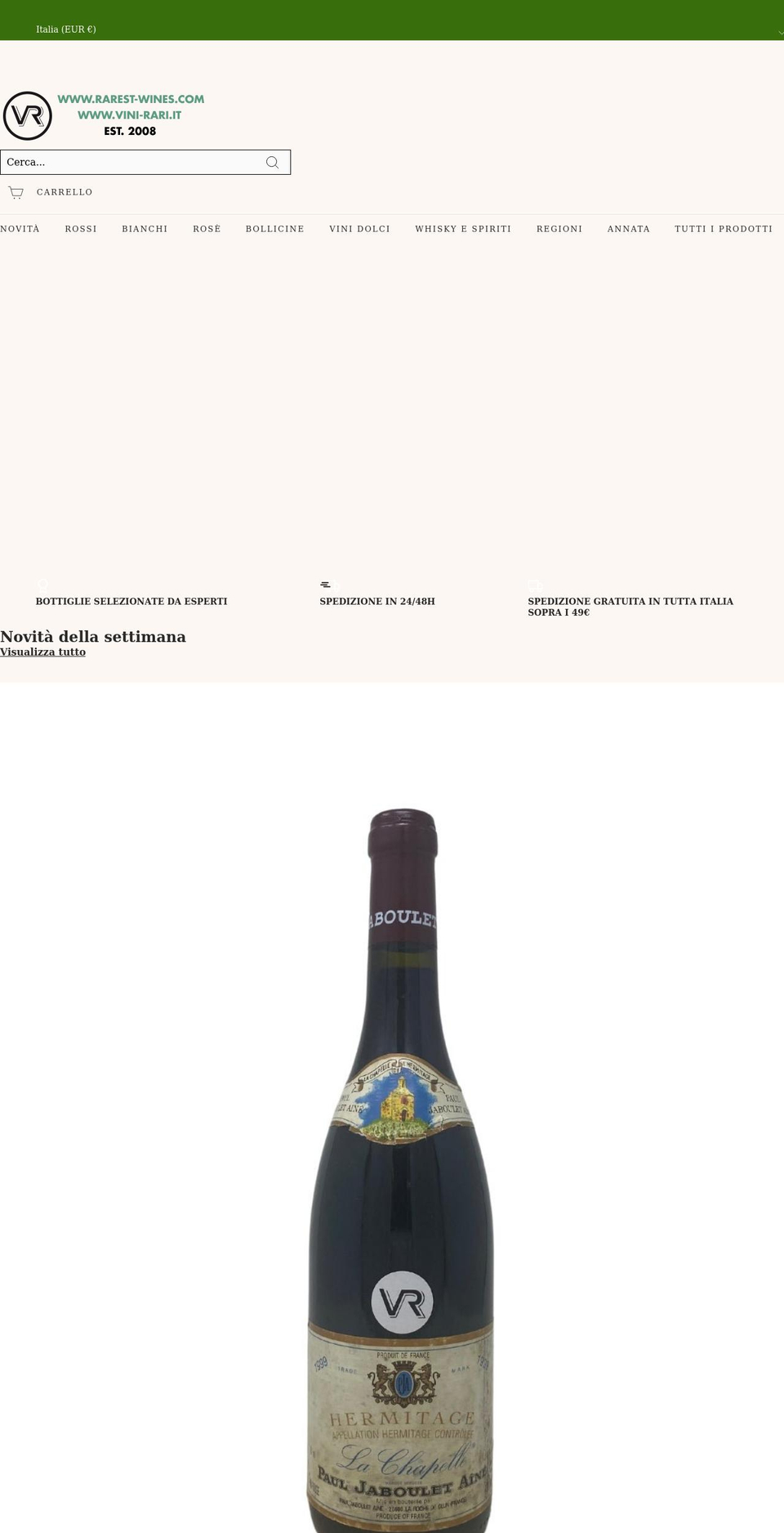 rarest-wines.com shopify website screenshot