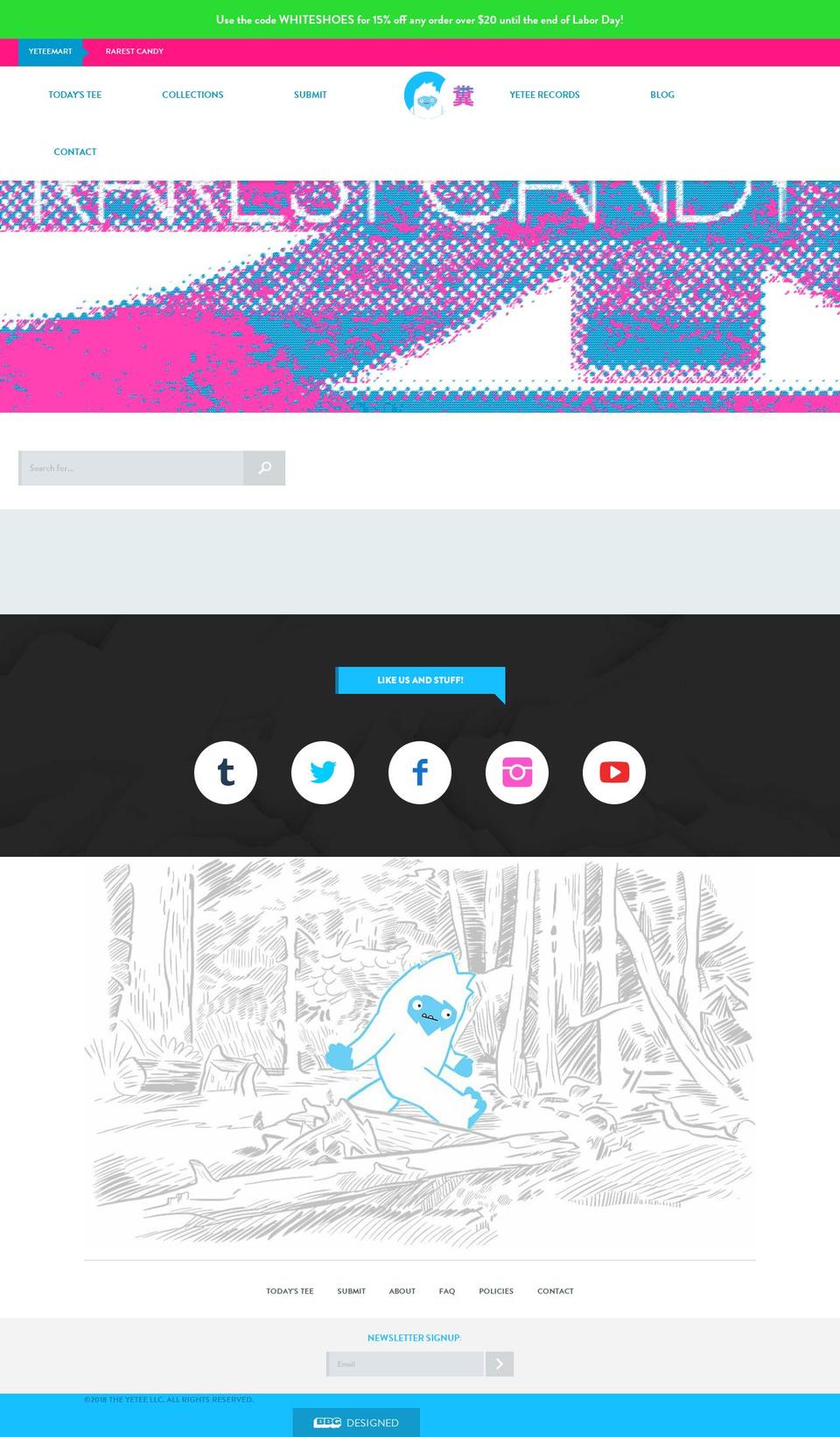 the-yetee Shopify theme site example rarestcandy.com