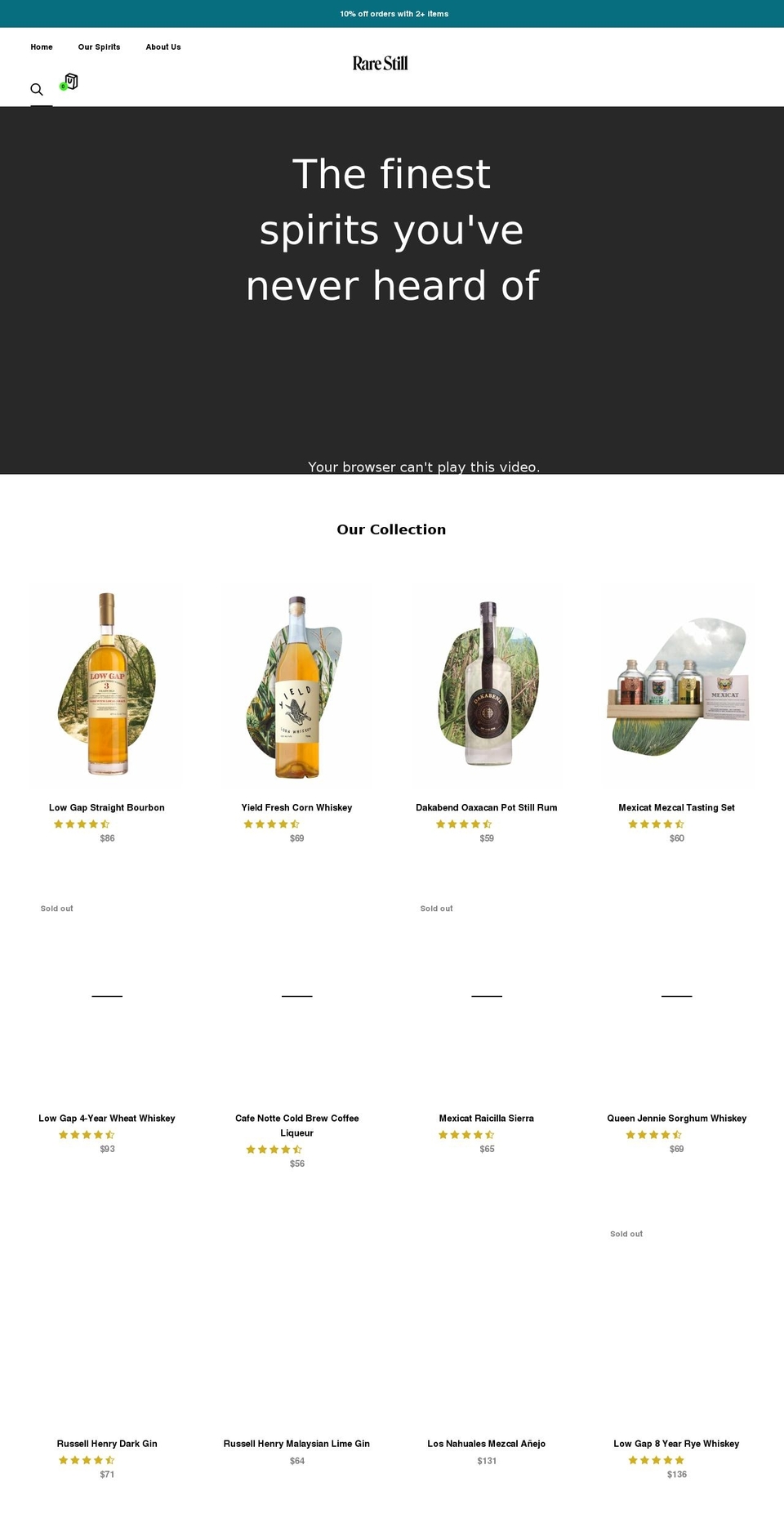 rarestill.com shopify website screenshot