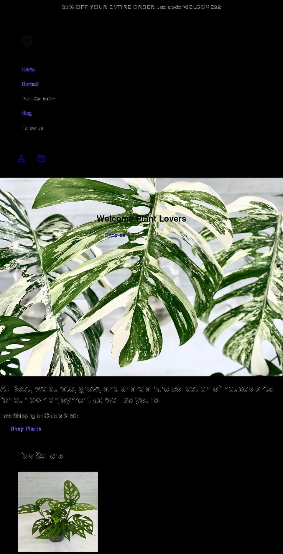 rarestplants.com shopify website screenshot