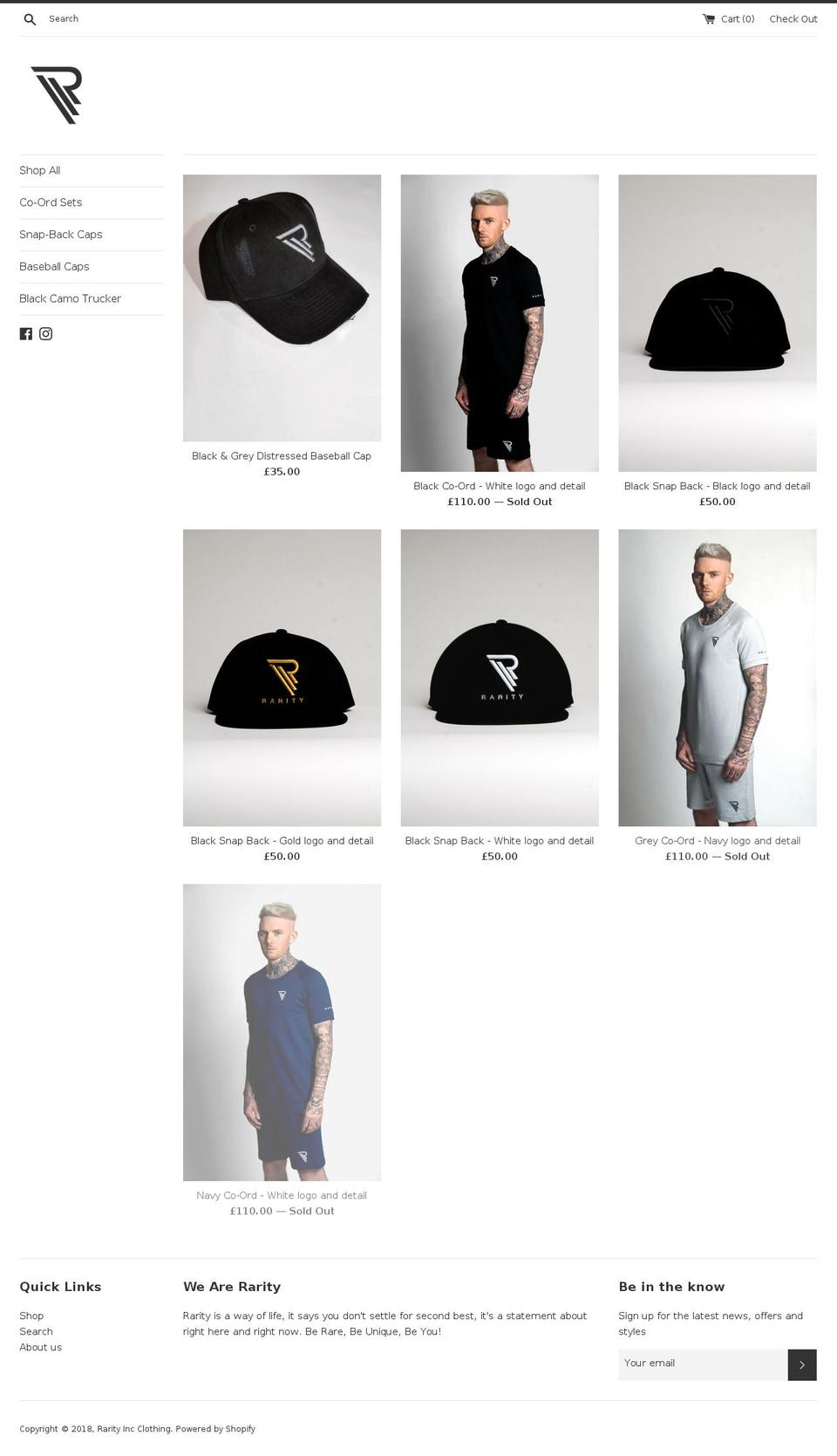 rarityinc.com shopify website screenshot