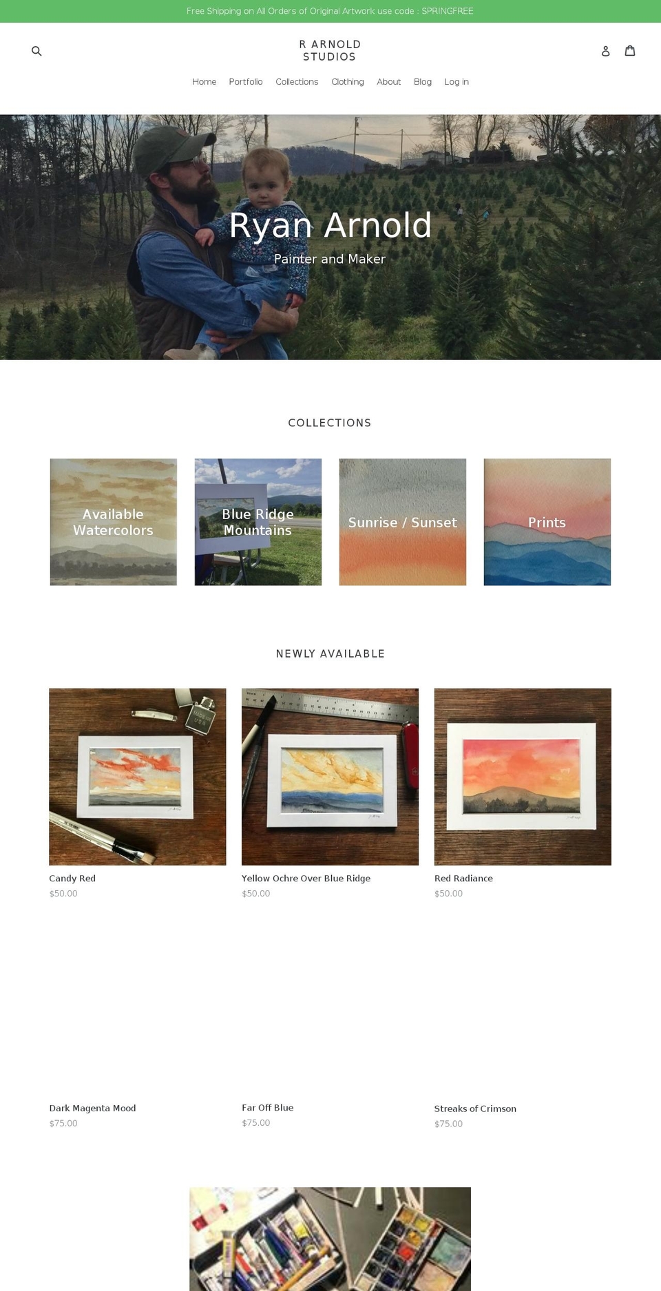 rarnoldstudios.com — Shopify storefront screenshot