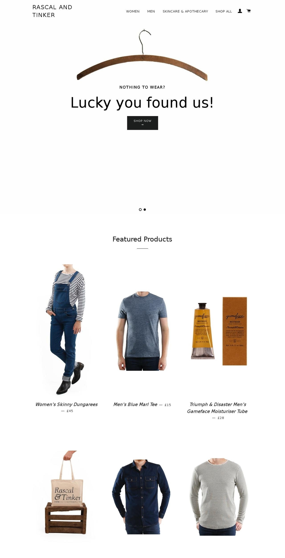rascalandtinker.com shopify website screenshot