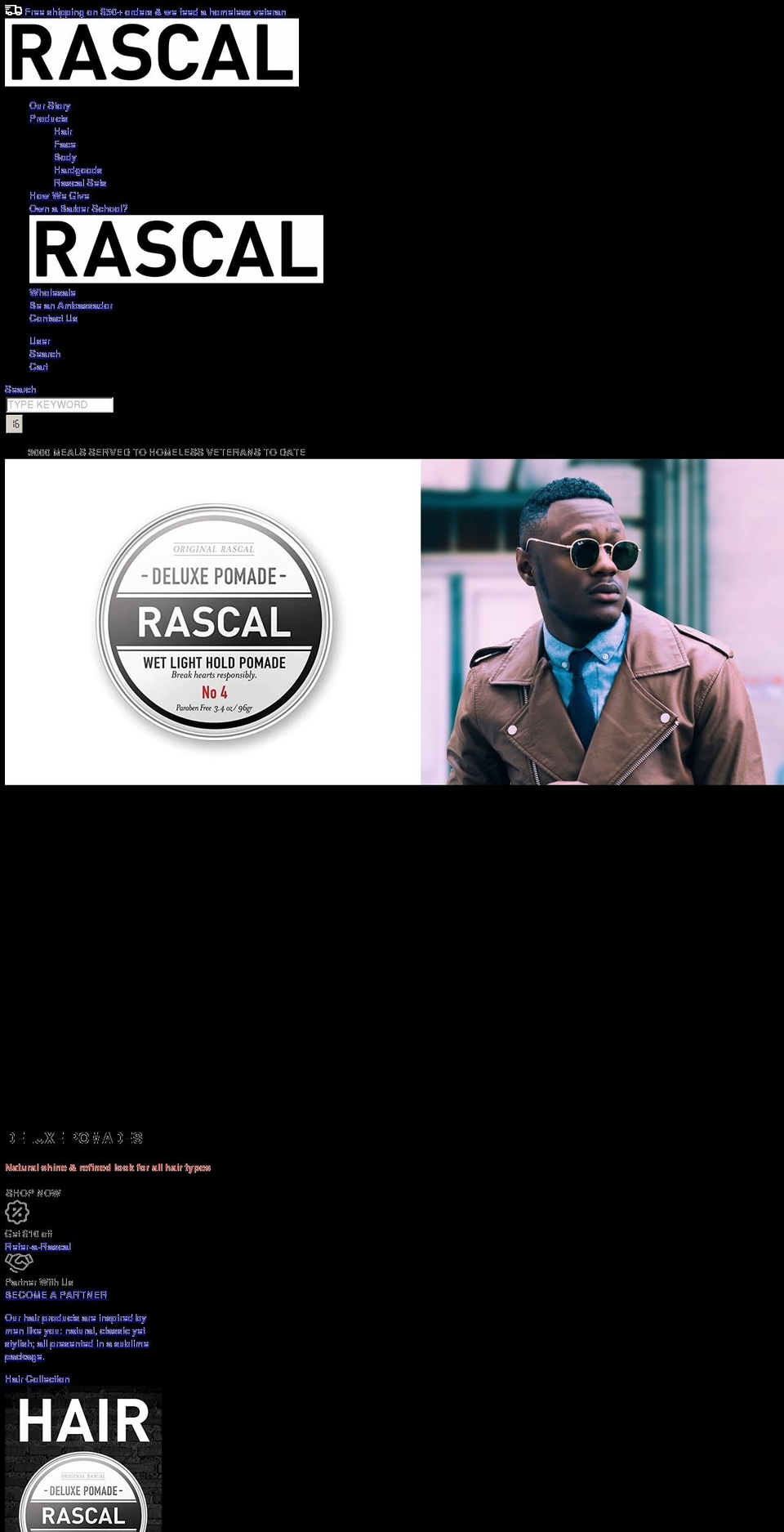 rascalman.com shopify website screenshot
