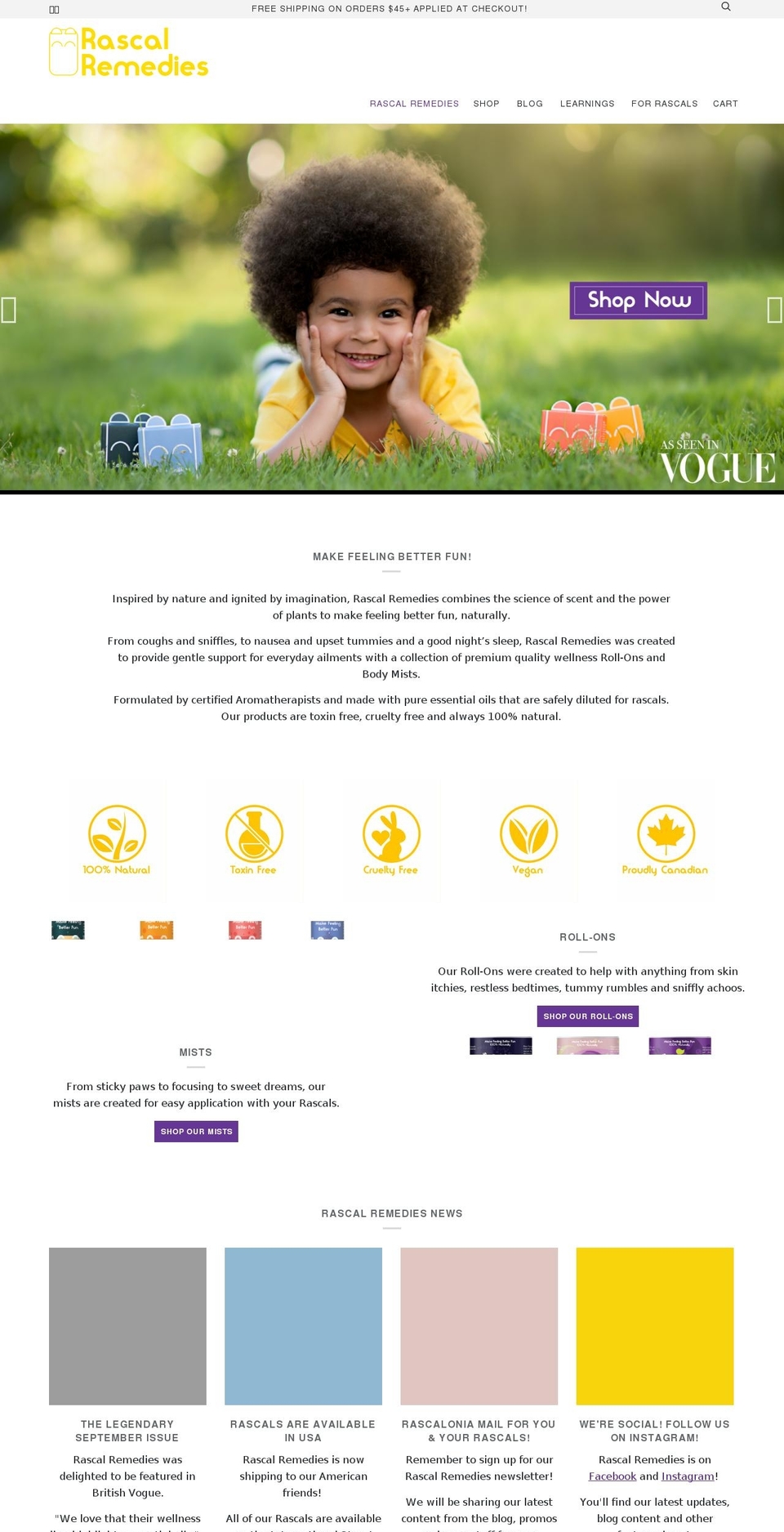 rascalremedies.com shopify website screenshot