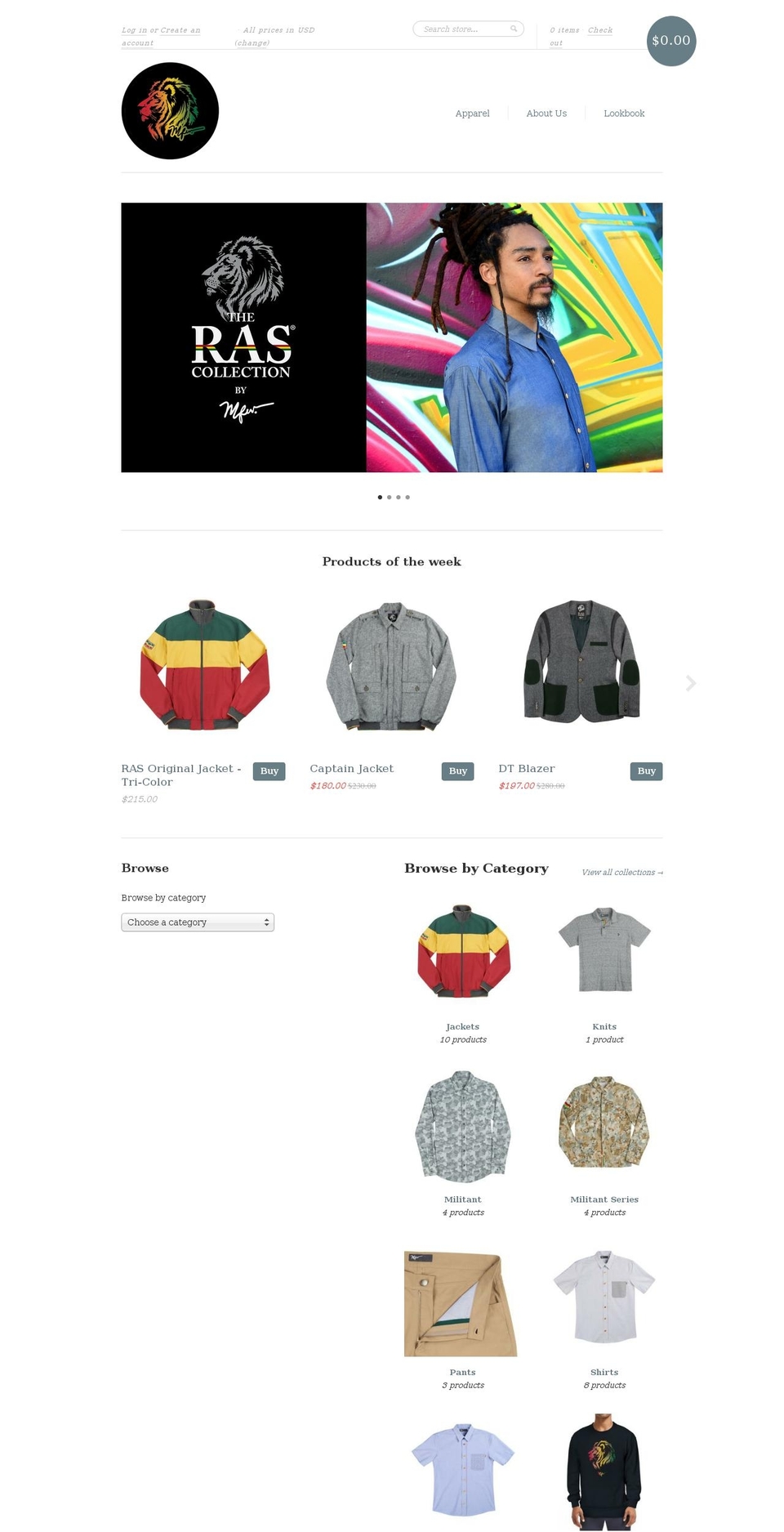 new standard Shopify theme site example rascollection.com