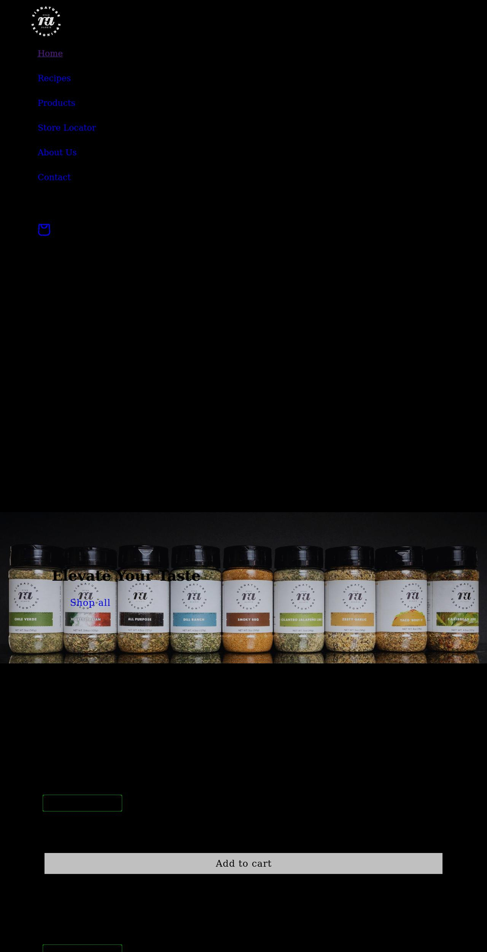 raseasonings.com shopify website screenshot