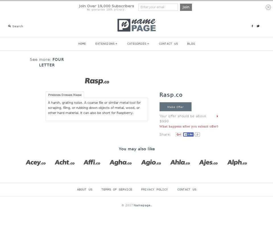 rasp.co shopify website screenshot