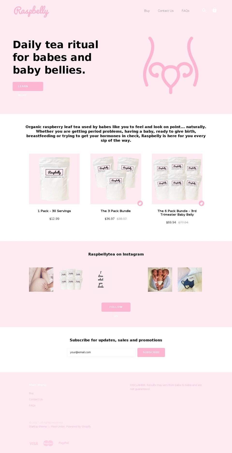 raspbelly.com shopify website screenshot