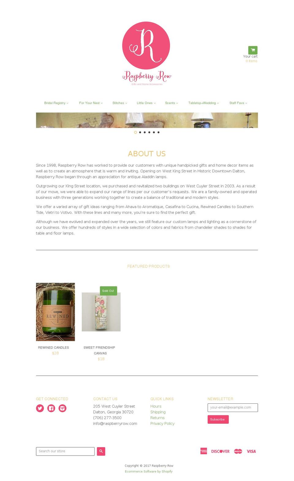 raspberryrow.com shopify website screenshot